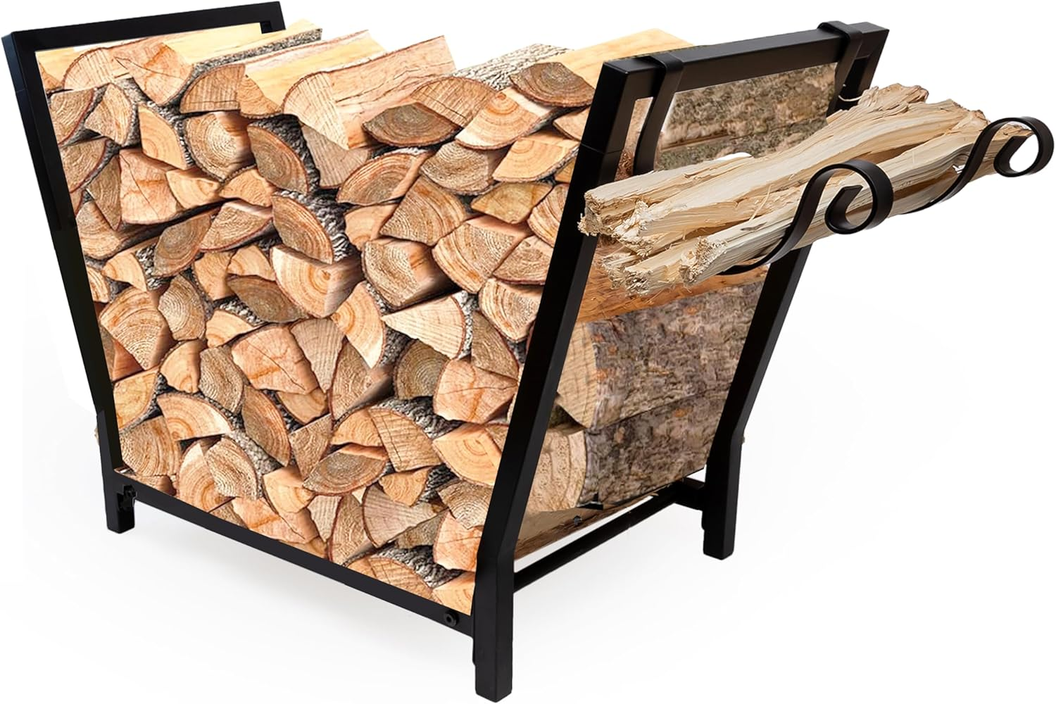 Firewood Racks with Hooks (Black)