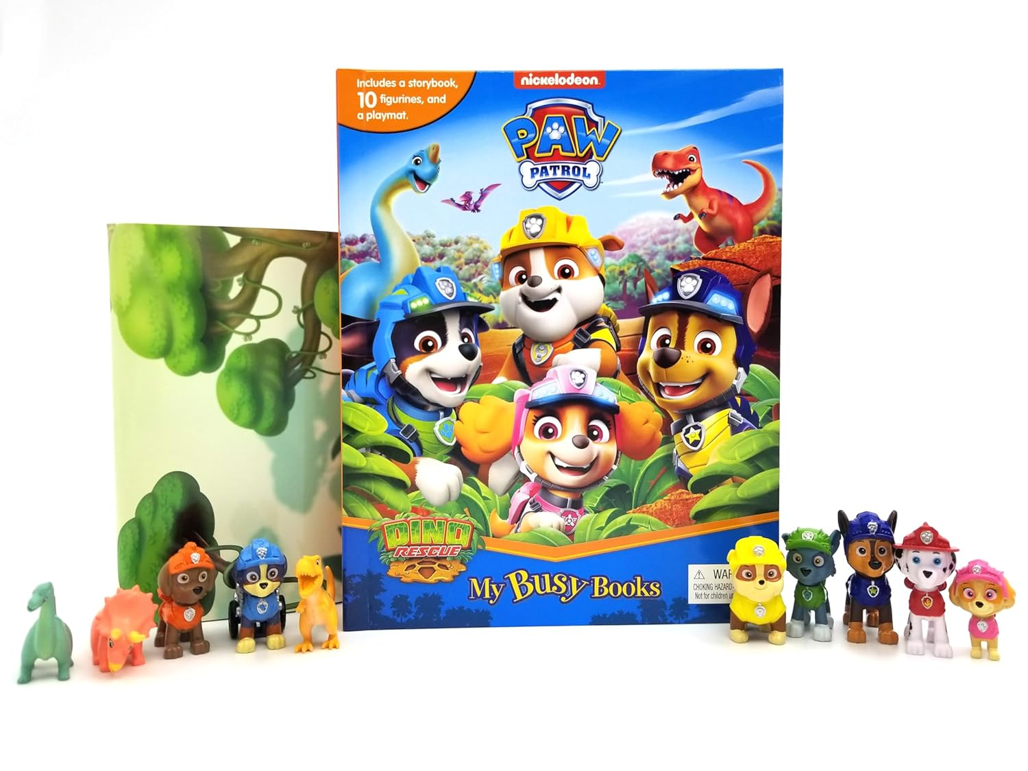 Paw Patrol Dino Rescue My Busy Books - Storybook, 10 Figurines, Playmat image number 2