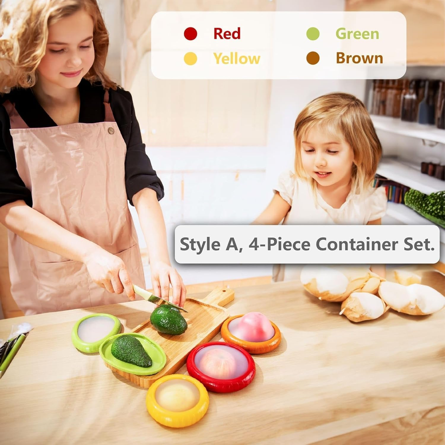 Avocado Saver and Tomato Holder - Set of 4 Reusable Storage Containers for Fridge - Ideal for Garlic, Onions, Lemons, and Potatoes image number 3