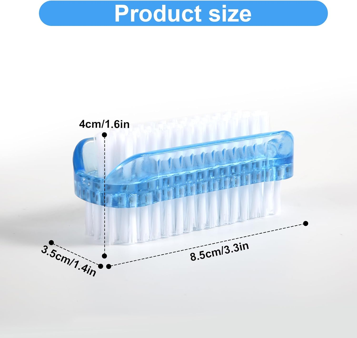 2Pcs Fingernail Scrub Brushes, Two Sided Multifunction Nail Brush for Cleaning Portable Nail Scrubber Brush for Cleaning Cuticles Fingernails Toes (Red, Blue) image number 2