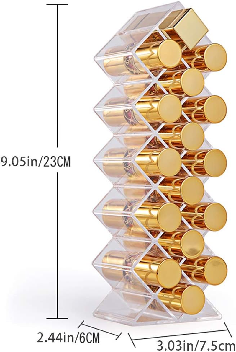 V-HANVER 2-Pack Fish Shape Lipstick Organizer Tower, Lip Gloss Storage Holder Stand for 16 Lip Sticks, Perfect for Makeup Cosmetic Vanity and Dresser Display, Clear Acrylic image number 4