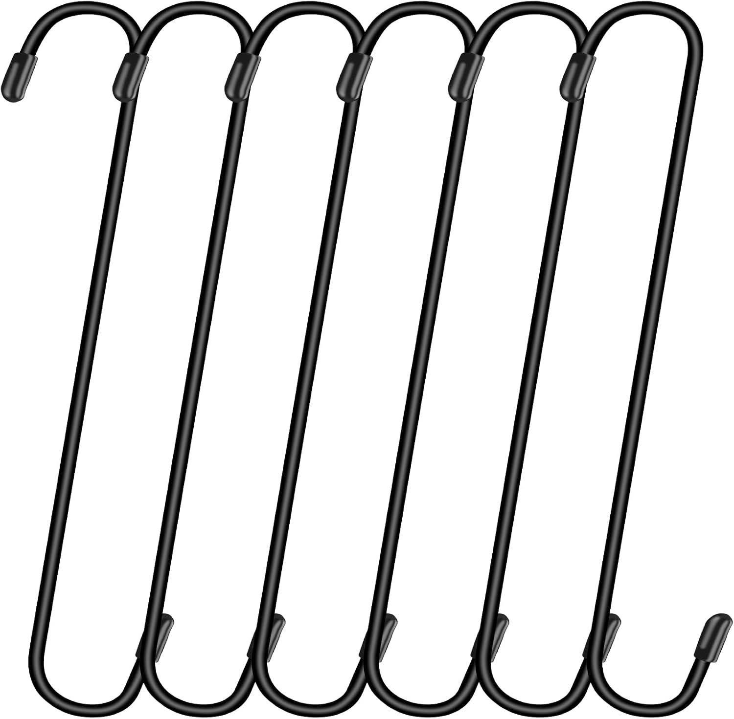 6 Pack 10 Inch Large S Hooks for Hanging Plants,Black Extra Matel Heavy Duty Hook for Hang Brsket,Bird House,Clothes,Kitchenware image number 3