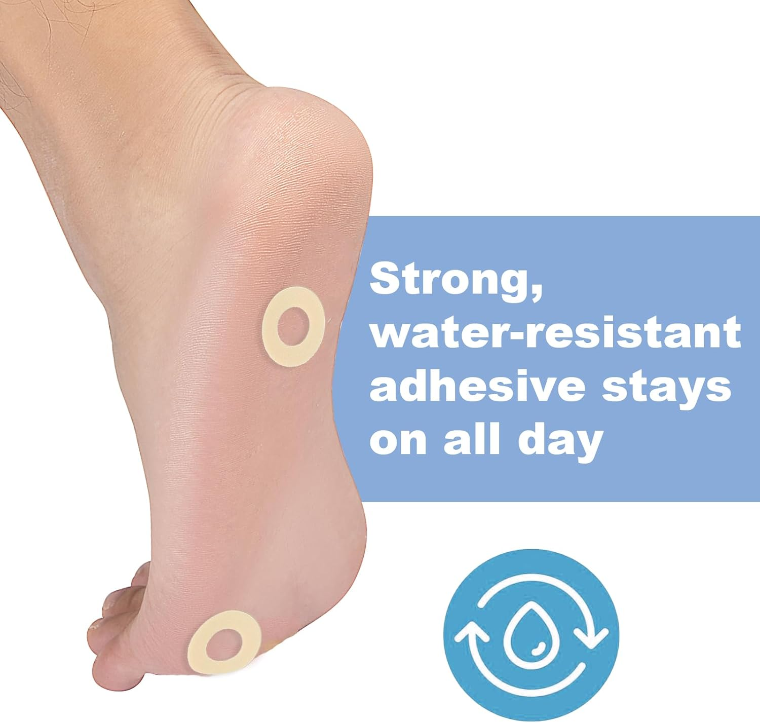 75 Count Callus Cushions Oval Foam Padding with Water-Resistant Self-Stick Adhesive, Protects Foot, Heel and Toes from Rubbing and Friction, Pain Relief from Shoe Pressure (L)