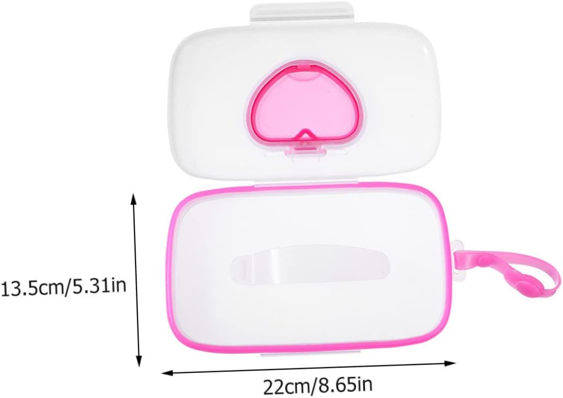 Ifundom Portable Baby Wet Tissue Case Set 2Pcs Reusable Outdoor Infant Wet Wipes Storage Box Lid White Pink and White Blue for Babies image number 2