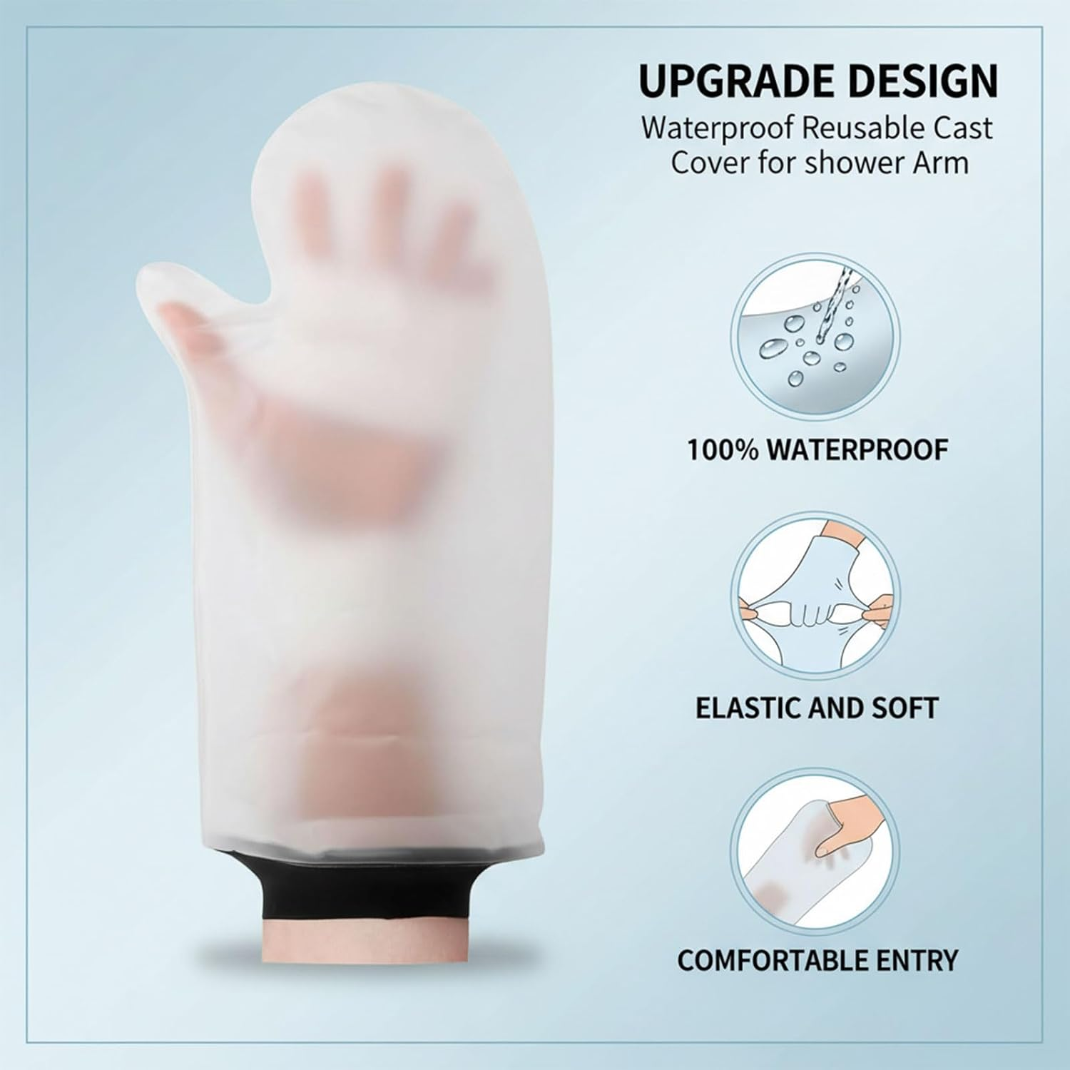 Waterproof Cast Cover Arm Adult Reusable Protector for Shower, Bath and Swimming, Durable PVC Surgical Rubber Material, Compatible with Hand, Wrist, Thumb, Fingers and Palm &ndash; CRFY image number 4
