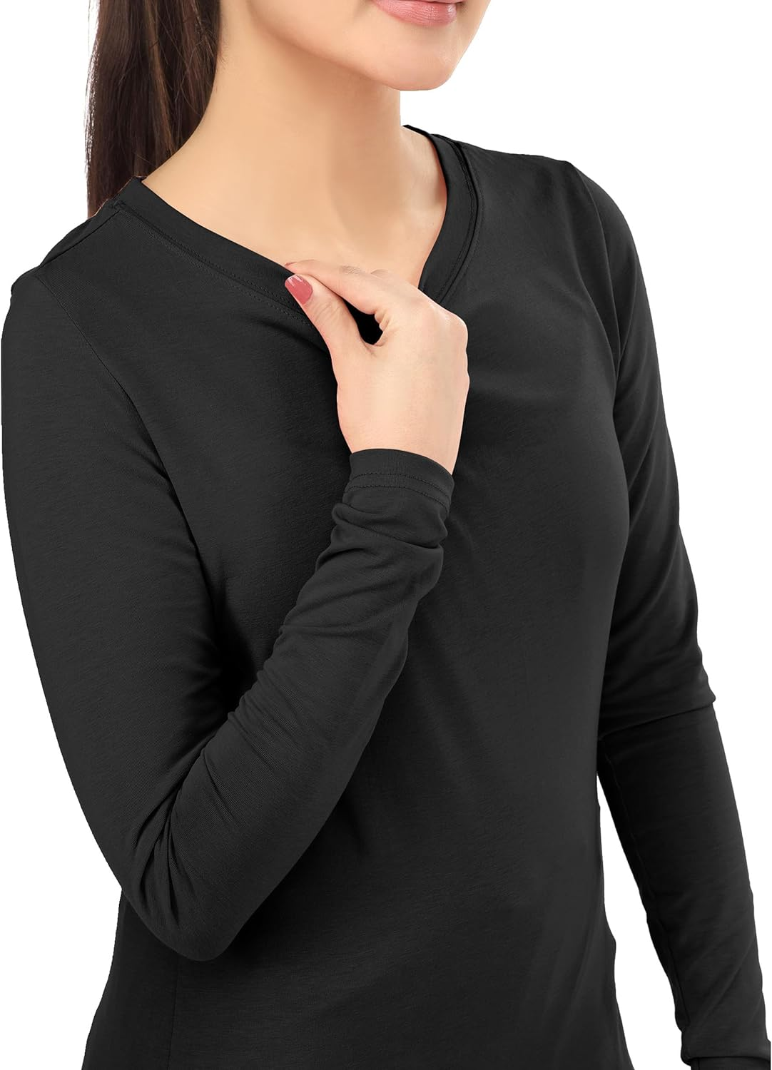 NY Threads 3 Pack Womens under Scrub Long Sleeve T-Shirt Slim Fit Underscrub Comfort Tee image number 3