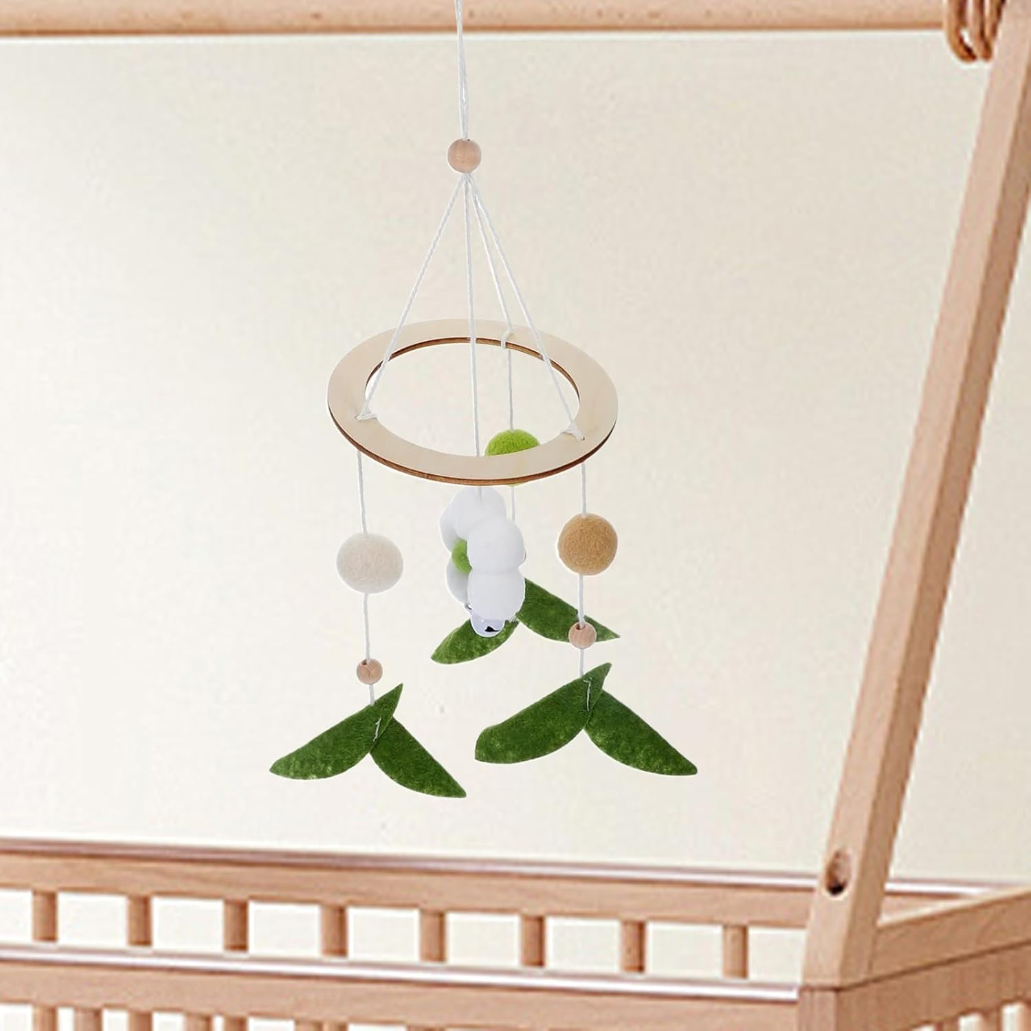 Crib Furniture | Ornament for Baby Cot, Hanging Decoration in Felt with Flowers for Cot and Cot Boys and Girls image number 5