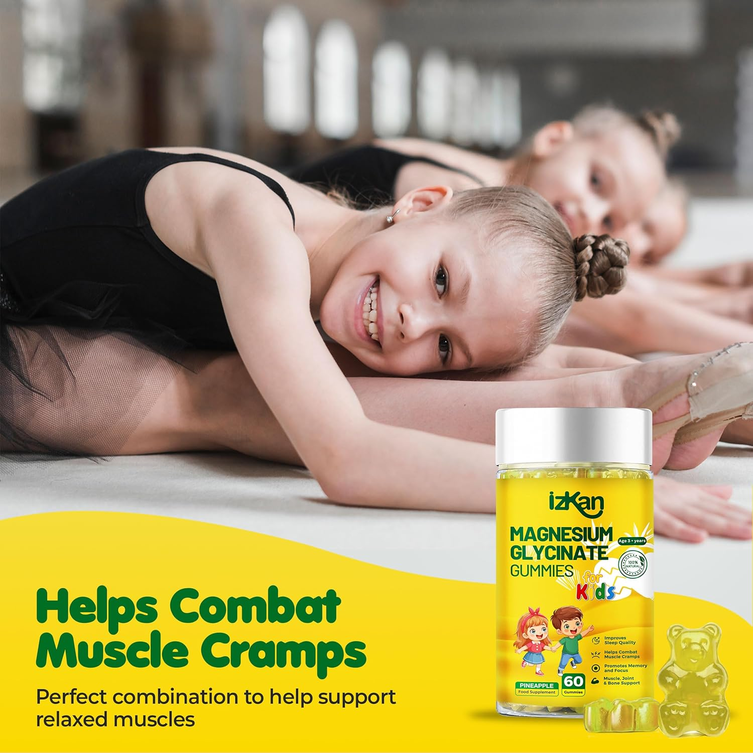 Magnesium Glycinate Gummies 100Mg, Low Sugar for Kids, Calm Magnesium Gummies for Sleep, Stress & Muscle Relief, No Melatonin, Gluten Free, Non-Gmo, Vegan, 60 Gummies (1) image number 6