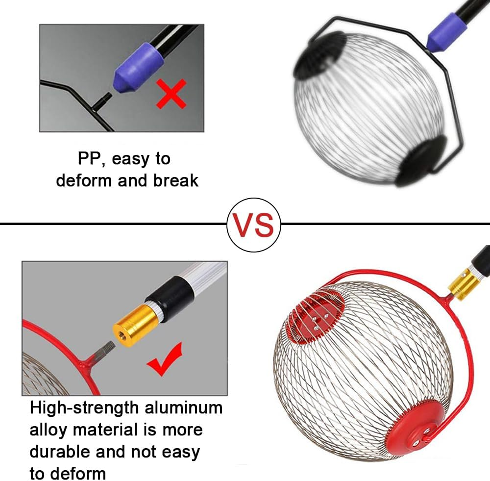TOMVAES Table Tennis Collector Large Rolling Nut Harvester Adjustable Height Lightweight Outdoor Hand Tool Picker Collector Pecans Chestnuts Small Fruits Small Toys Table Tennis Golf Balls image number 4