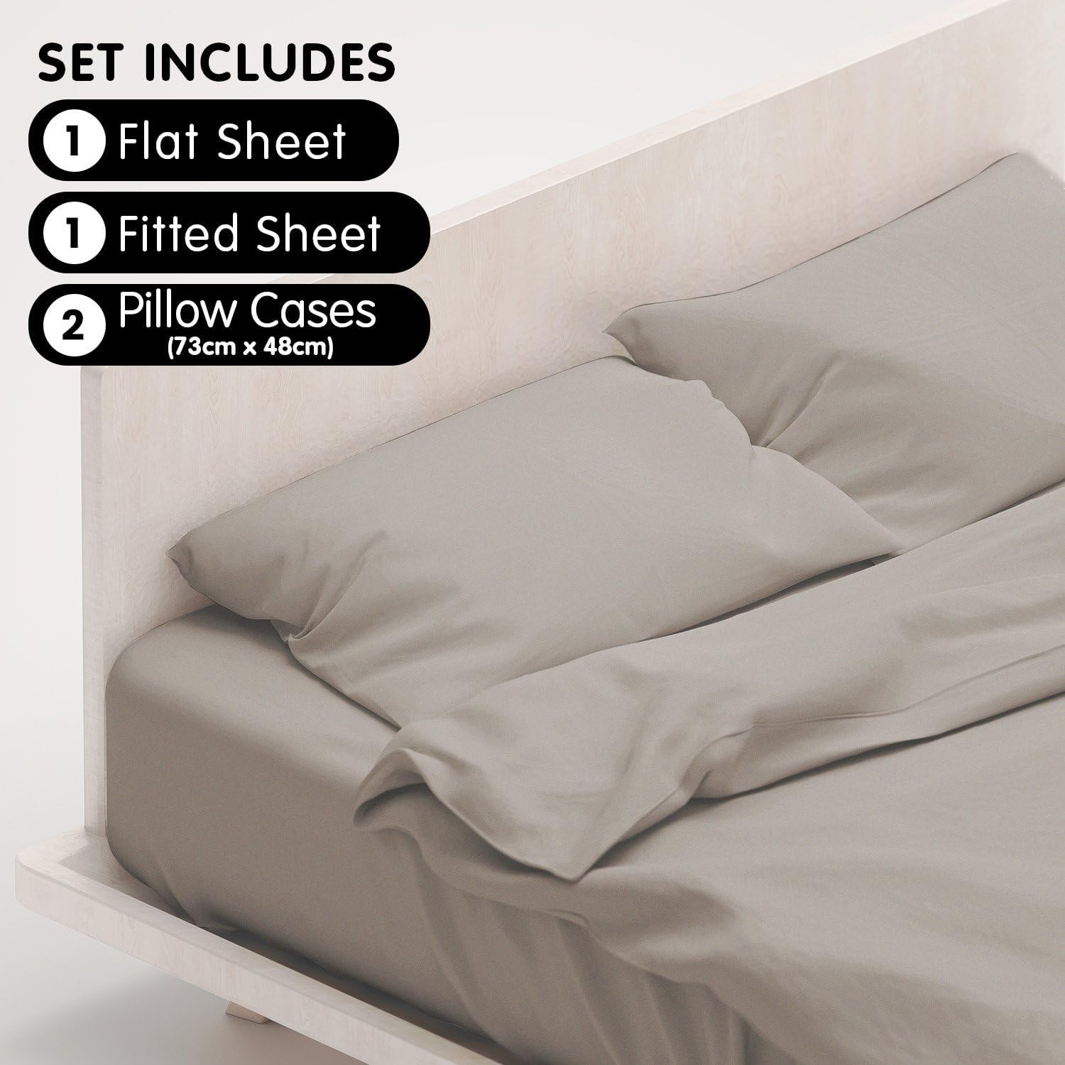 4Pc 1000 Thread Count Cotton Rich King Bed Sheet Set CVC Microfibre Blend in Silver image number 6