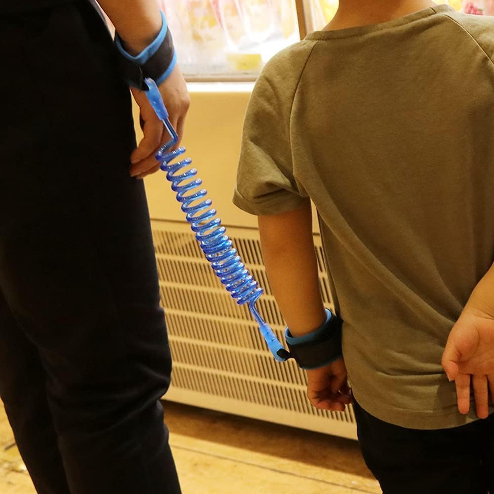 Shuoteng Anti-Lost Safety Wristband Strap Wrist Link, 1Pc Toddler Harness Walking Leash Safety Child Wristband Leashes, 360&deg; Rotation Baby Safety Harness, 2M anti Lost Wrist Link Belt for Kids, Blue image number 4