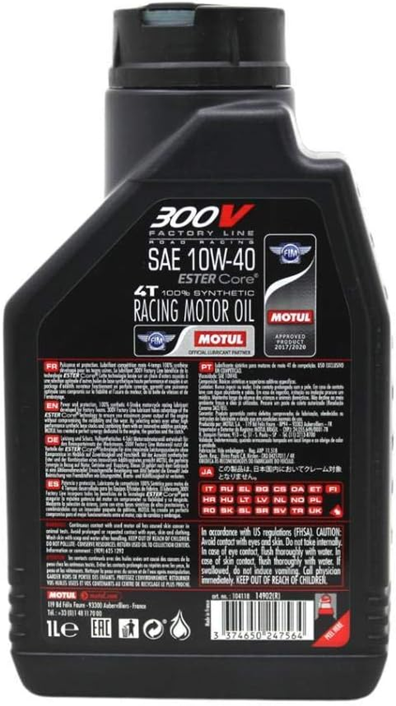 Motul 300V 4T Factory Line 10W-40 Synthetic Oil 1 Liter (104118) image number 6