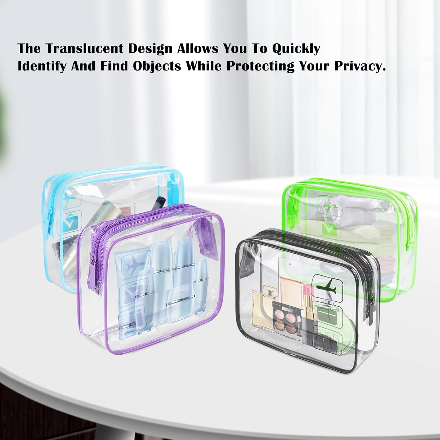 2PCS Toiletry Bag Wash Bag Clear, Waterproof Travel Toiletries Large Capacity, Clear Travel Toiletries Bag 20*14Cm, Travel Toiletry Bag Suitable for Travel Business Tripdaily Usemakeup Storage (Green) image number 5