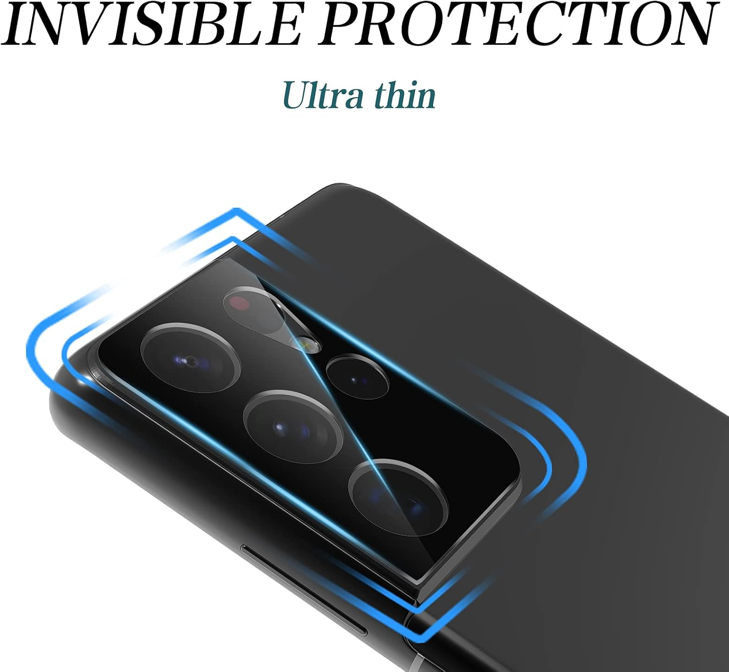 Cloudvalley Camera Lens Protector for Samsung Galaxy S21 Ultra 6.8 Inch, [3 Pack] Anti-Scratch Tempered Glass Back Camera Protection [Ultra-Thin], Black - Gold image number 2