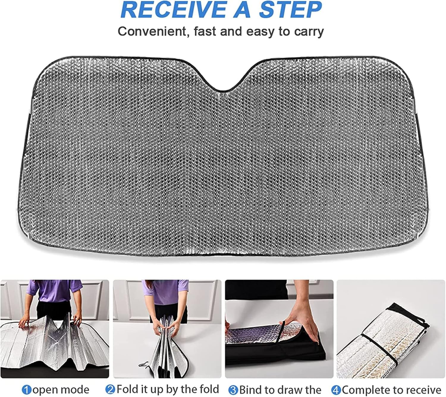 Cherry Blossoms Peacock Retro Pattern Car Windshield Sun Shade Front Windshield Sun Shade Keep Vehicle Cool image number 4