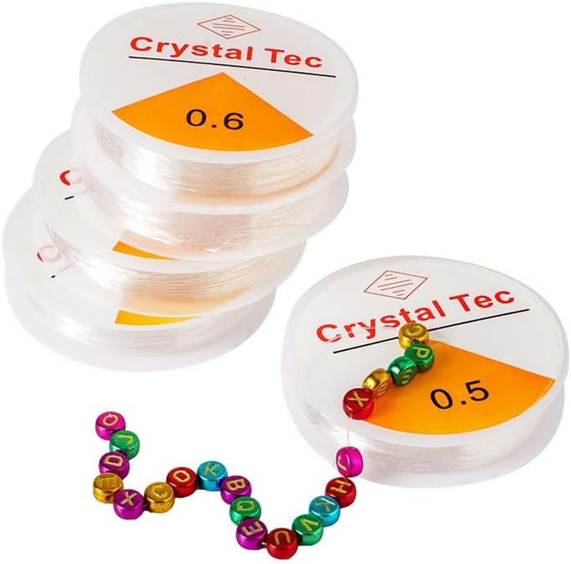 LORJE 4 Roll Clear Elastic Beading Threads，Stretchy Bead Cord String Stretchy Crystal Elastic Bracelet String for DIY Bracelet,Beading, Jewelry Making (1.0) image number 3