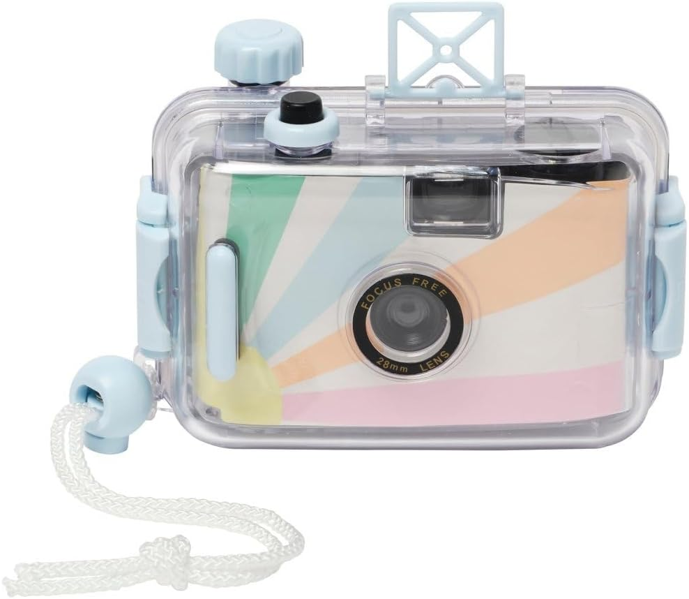 Sunnylife Kids Underwater Camera Pool Side Pastel Gelato, 35Mm Film, Waterproof Retro Style Focus-Free Compact Travel Camera with Detachable Case