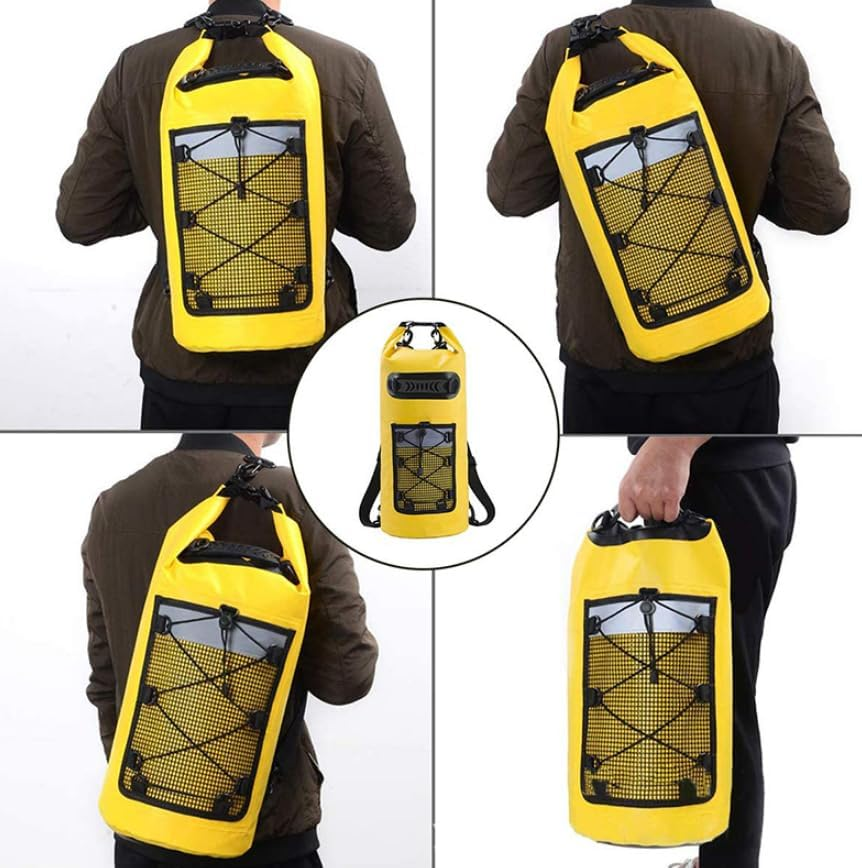SKYLUXE - Waterproof Camping Dry Bag - Heavy Duty Roll-Top Sack for Outdoor Adventures, Hiking, and Kayaking - Keep Gear Safe & Dry - Yellow image number 2