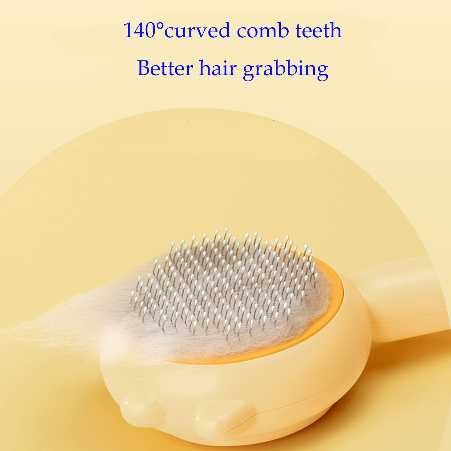 Vingtank Pet Hair Cleaner Brush, Hair Brush for Cats and Dogs, Self Cleaning Slicker Comb for Kitten, Removes Tangles Loose Fur (Yellow, Hair Type: Thin, Thick, Curly) image number 4