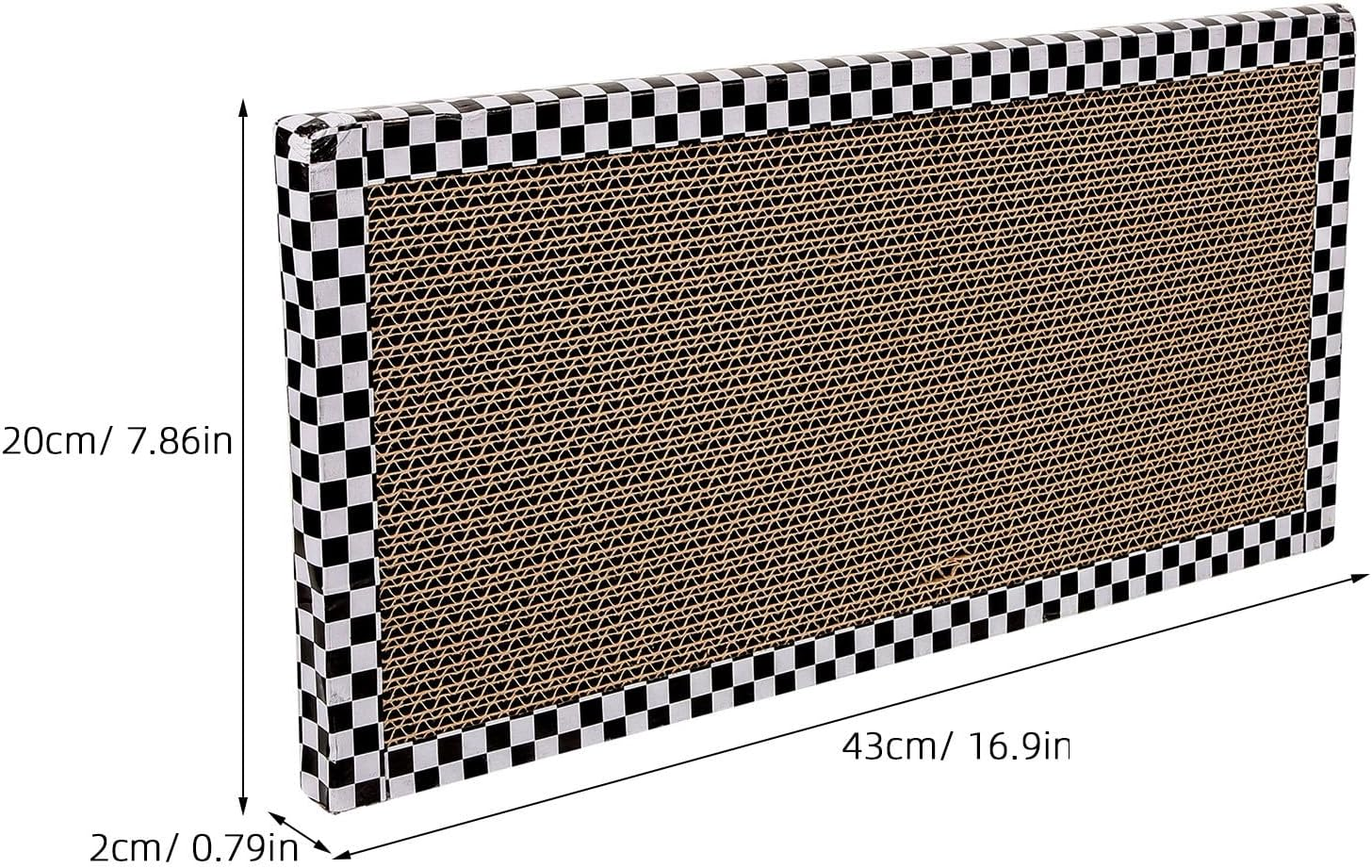 Alasum Reusable Yellow Checkered Cat Scratching Board 43X40Cm Corrugated Cardboard Scratch Pad for Indoor Cats and Kittens Household Floor Claw Sharpener image number 4