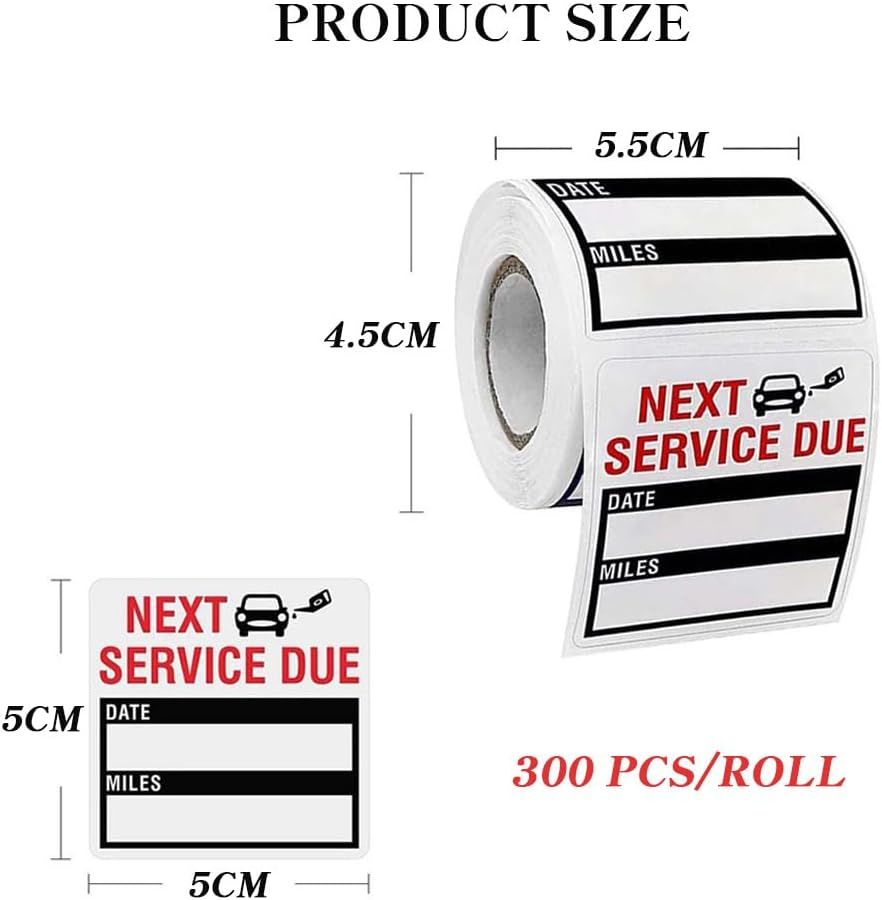 300 Pieces Oil Change Window Stickers Static Cling, Oil Change Reminder Sticker for Windshield with No Residue, Clear Next Service Due Labels for Car Auto Vehicle image number 3