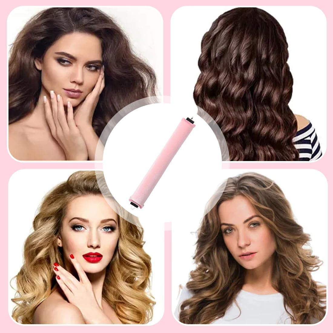 Luliyldj 4-Piece Set Curlers Heatless Curls Curlers Overnight Heat-Resistant Curlers Curls without Heat Heatless Curls image number 4