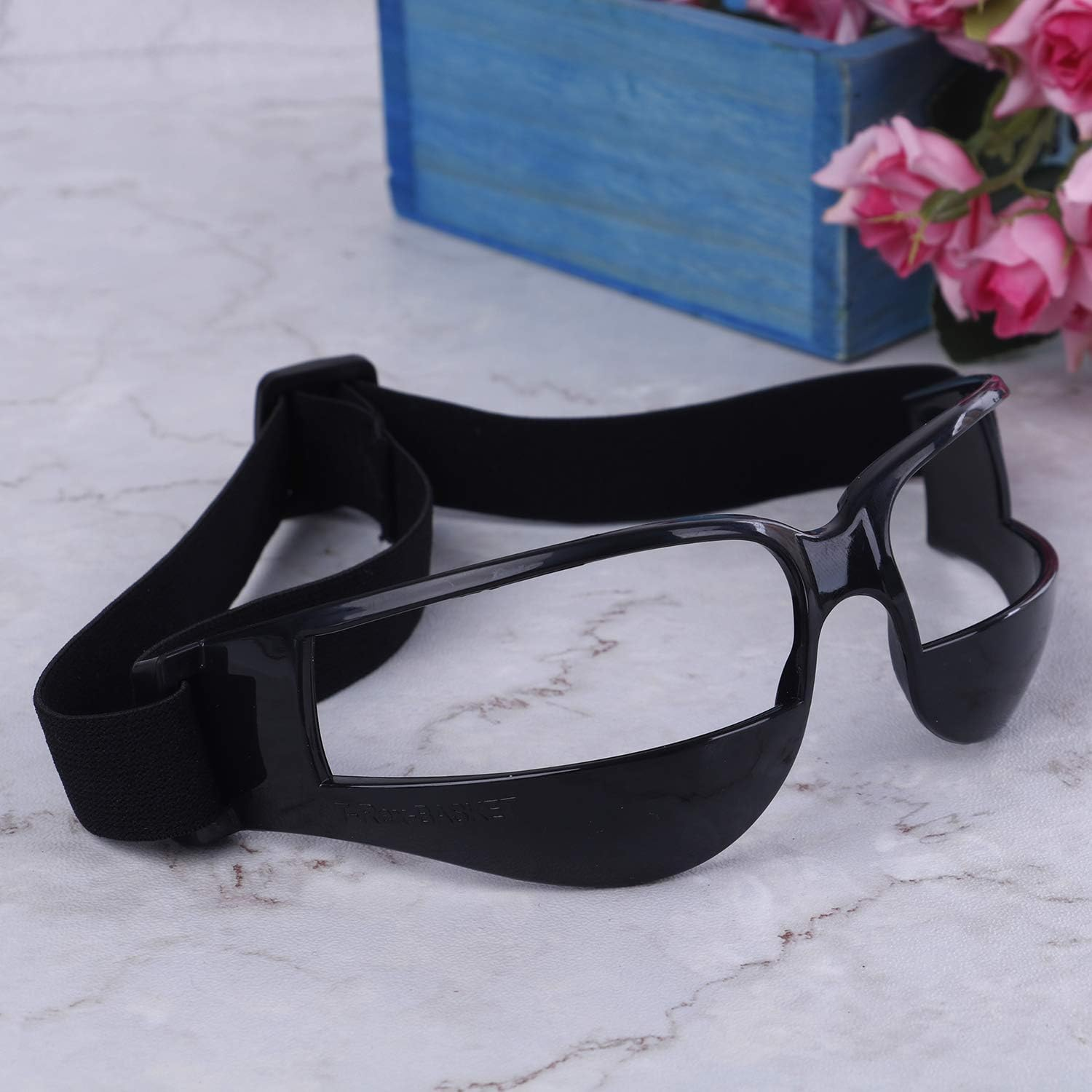 Olgaa Basketball Goggles Sport Dribble Specs Goggles Black Sports Goggles Dribbling Specs Basketball Training Aid for Teenagers Kids Gifts (2 Pieces) image number 1