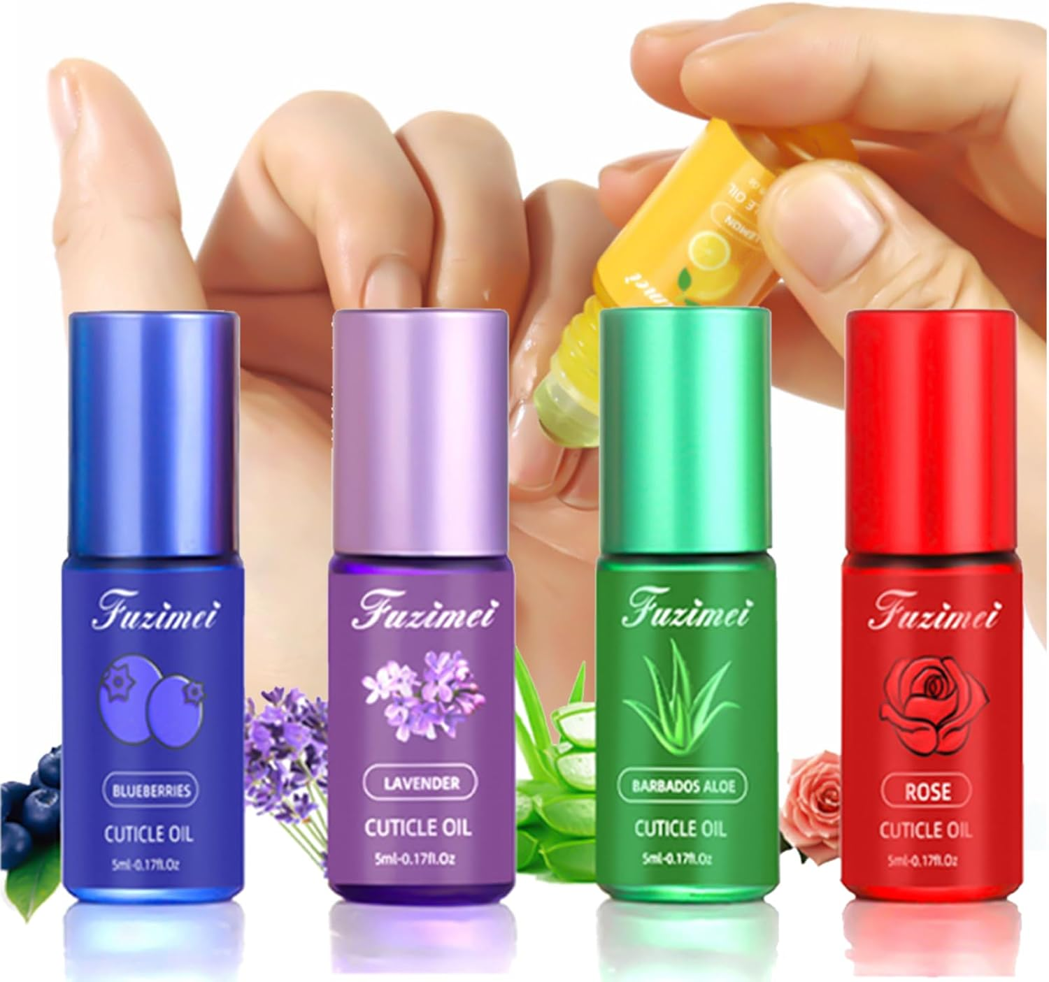 MKNZOME Nail Oil Cuticle, 2PCS Roll-On Oil Treatment for Damaged, Hydrating & Nourishing Cuticle Care Set for Repairing Cracked and Dry Nail