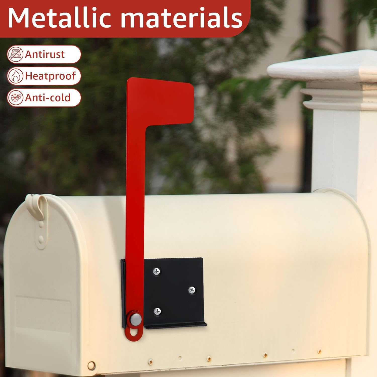 1Pc/2Pcs Mailbox Flag Replacement Kit with Double Sided Adhesive Professional Mailbox Replacement Flag Kit Multiple Installation Methods for Metal Brick Stone Wood and All Other Surfaces (01) image number 3