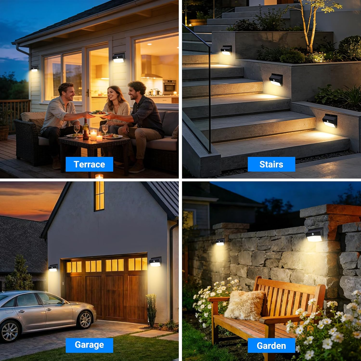 Peasur Warm White Solar Lights for Outdoor Use with Motion Sensor, 138 LED Spotlight with Motion Sensor, Outdoor, 3 Modes, IP65 Waterproof Motion Sensor, Outdoor Solar for Garden