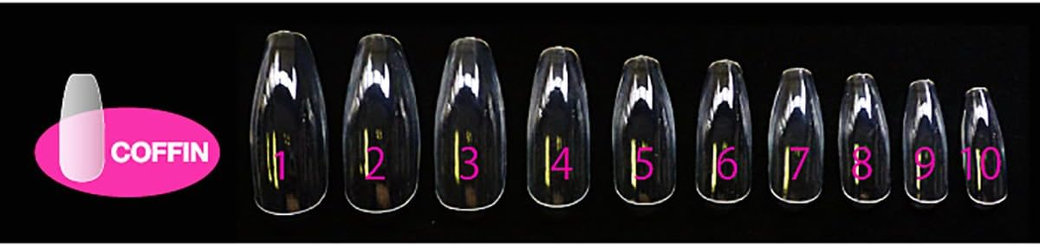 Beauty Nailer PT-18 100 Premier Clear Tips Coffin image number 2