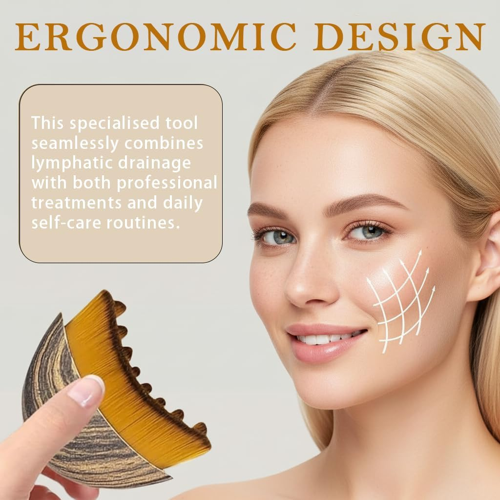 Mchifrys Lymphatic Contour Face Brush, Dry Massager for Face - Ergonomic Lymphatic Drainage Tool with Gentle Bristles for Sculpting and Lifting Skin(2 Pack) image number 2