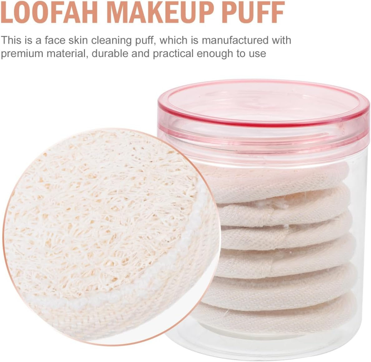 FOMIYES Loofah Makeup Puff Set - Reusable Facial Cleaning Pads for Gentle Makeup Removal and Skin Cleansing, Multi-Functional Kit for Daily Use, 6.5Cm round Pads for Women and Men image number 3