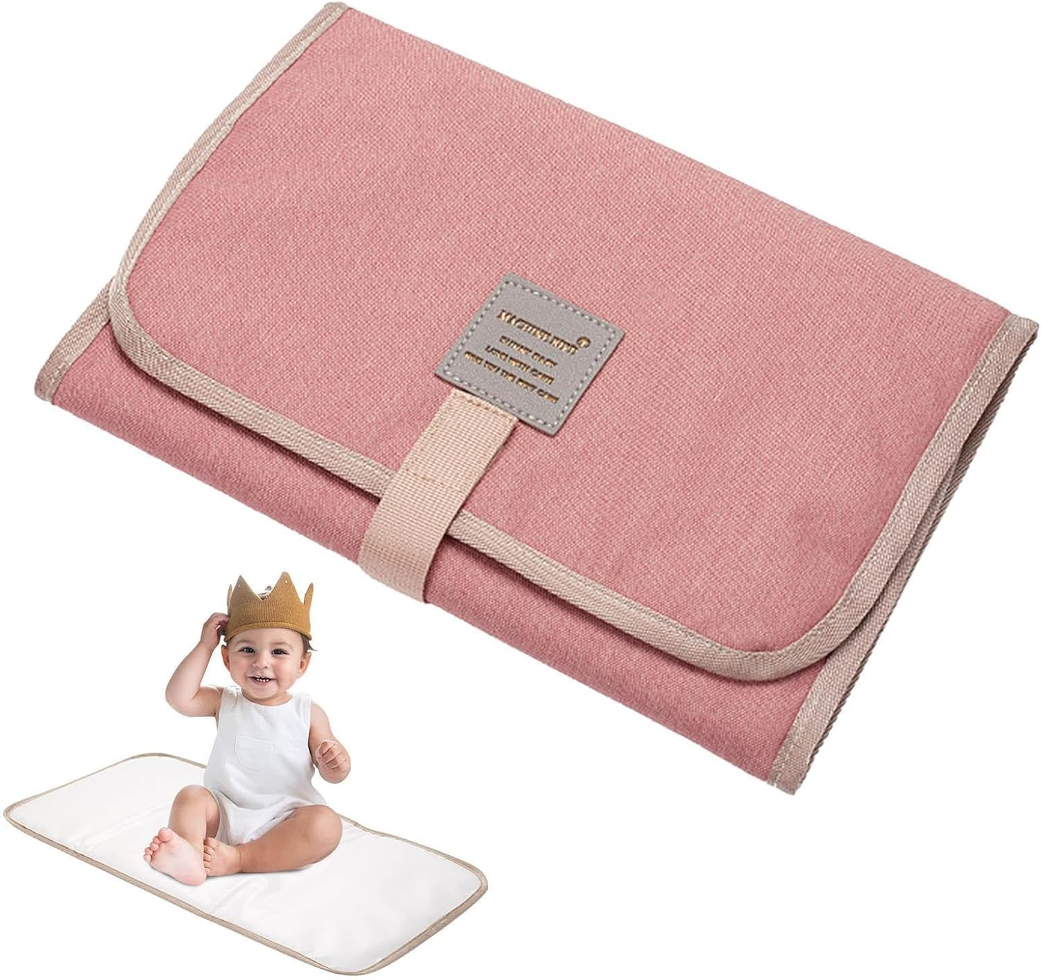 Baby Portable Changing Mat - Travel Baby Change Mat, Waterproof Comfortable Portable Diaper Pad Changing Mat, Foldable Nappy Changing Mat, for Toddlerss Infants & Newborns Home Outside