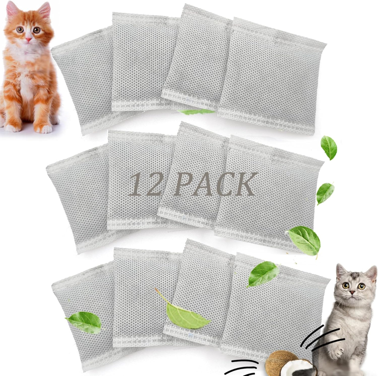 Purifylogix 12 Pack Universal Odor Eliminator for Hooded Cat Litter Box, Natural Activated Charcoal Filters Refills, Cat Toilet Odor Control Replacement for Automatic Litter Box image number 6