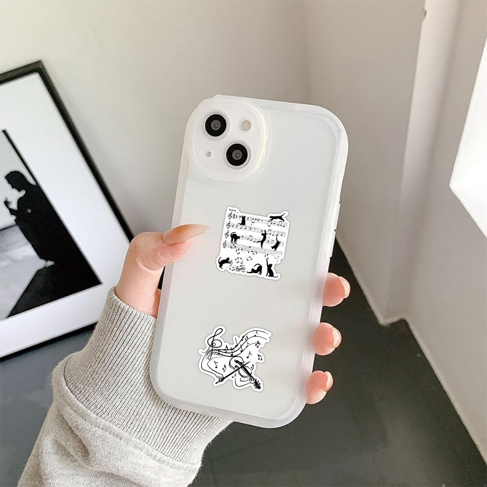 Music Graffiti Stickers 50 PCS for Laptop Guitar Luggage Notebook Water Bottles Scrapbook Journal Phone Skateboard Computer Helmet,Musical Note Aesthetic Decals for Girls Teens Adult image number 2