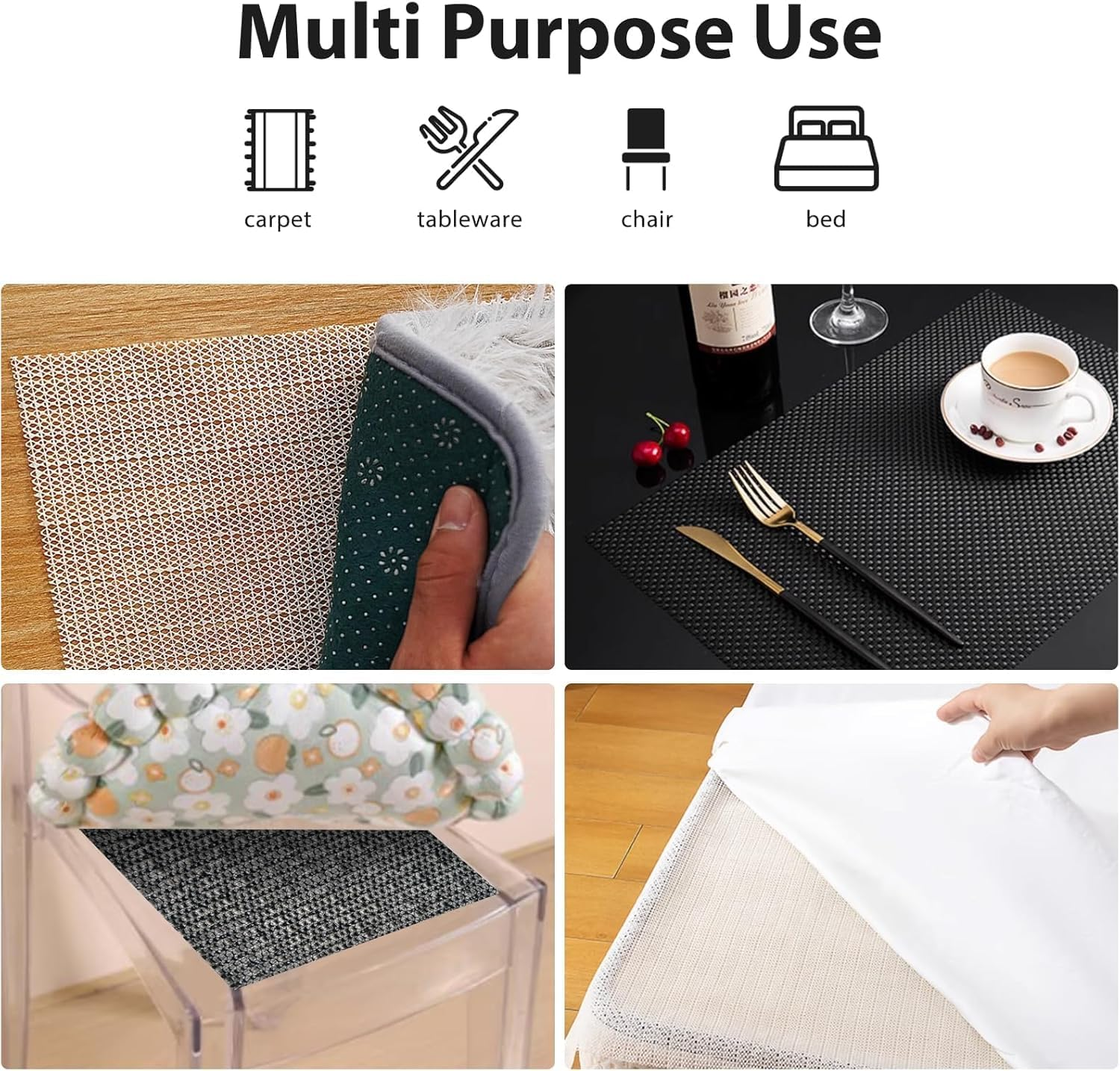 YJSPARKK anti Slip Rug Pad, PVC Non Slip Grips Keep Area Rugs Safe and in Place,Grippers Mat for Drawers Shelves Tray Carpet Cushion,Suitable for Hard Flooring and Tiles Flooring (1.2 * 2.0M) image number 5