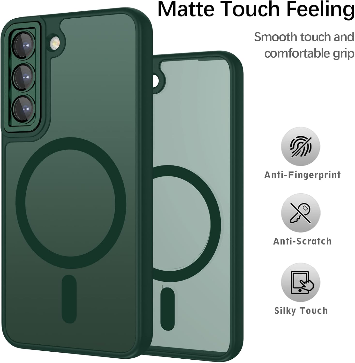 Case for Samsung Galaxy S22 Plus, Compatible with Magsafe, Mobile Phone Case for Samsung Galaxy S22 Plus, Magnetic Matte Touch Camera Protection, Non-Slip, Scratch-Resistant, Protection, Shockproof image number 5