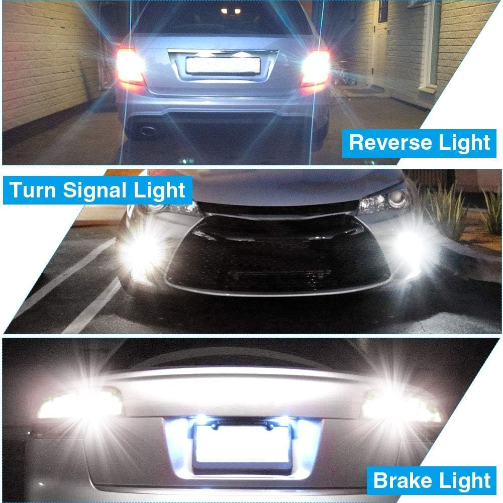 HOCOLO 3157 3156 3357A 3457A 3047 6000K Xenon White Ultra Bright Car LED Light Bulbs-Backup Reverse Turn Signal Switchback Tail Brake Lamp Projector(2Pcs 3157 3057 3155 3357 3457 4057 4114 4157 3056) image number 3
