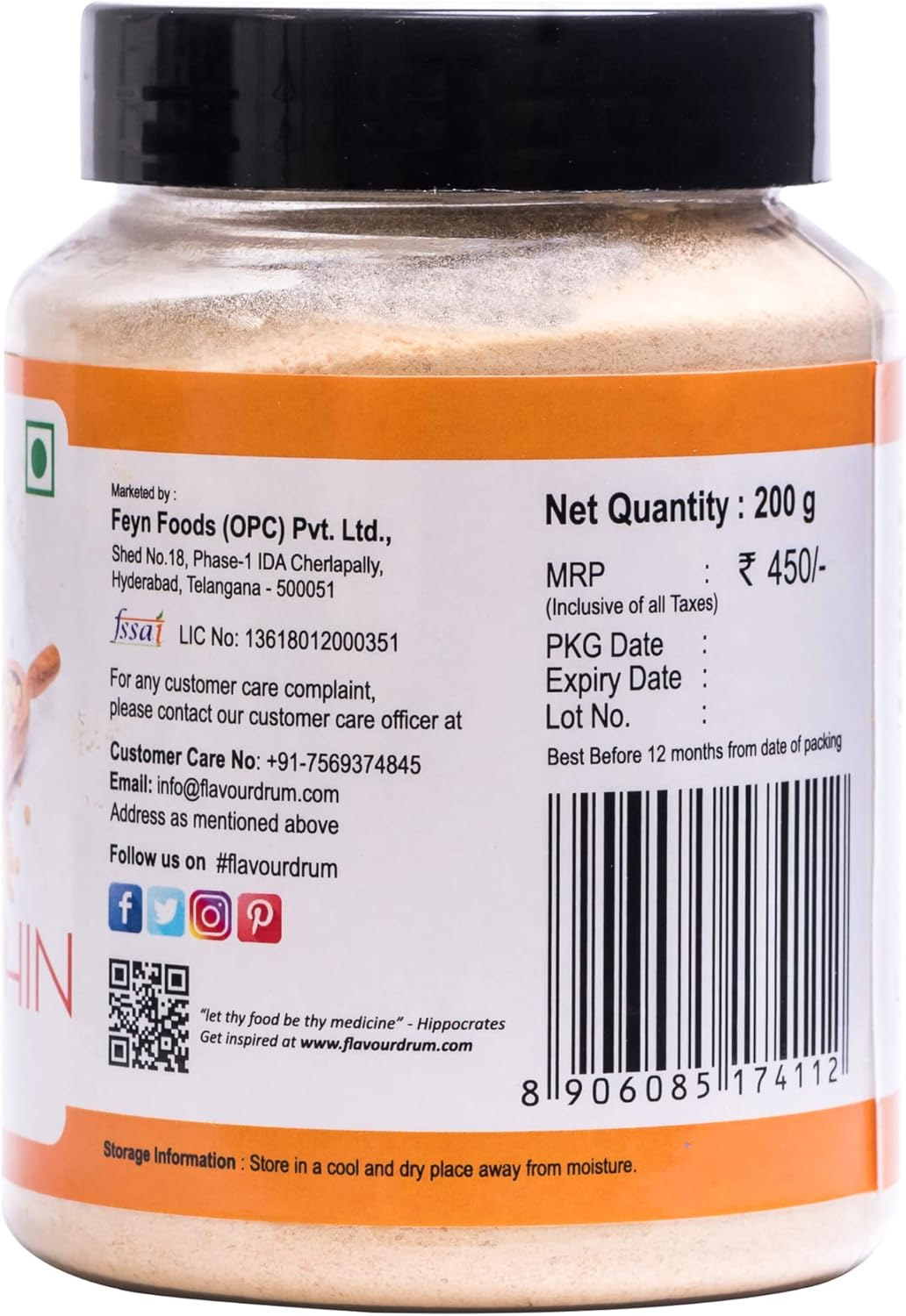 Flavour Drum Soya Lecithin Powder, 200 G image number 1