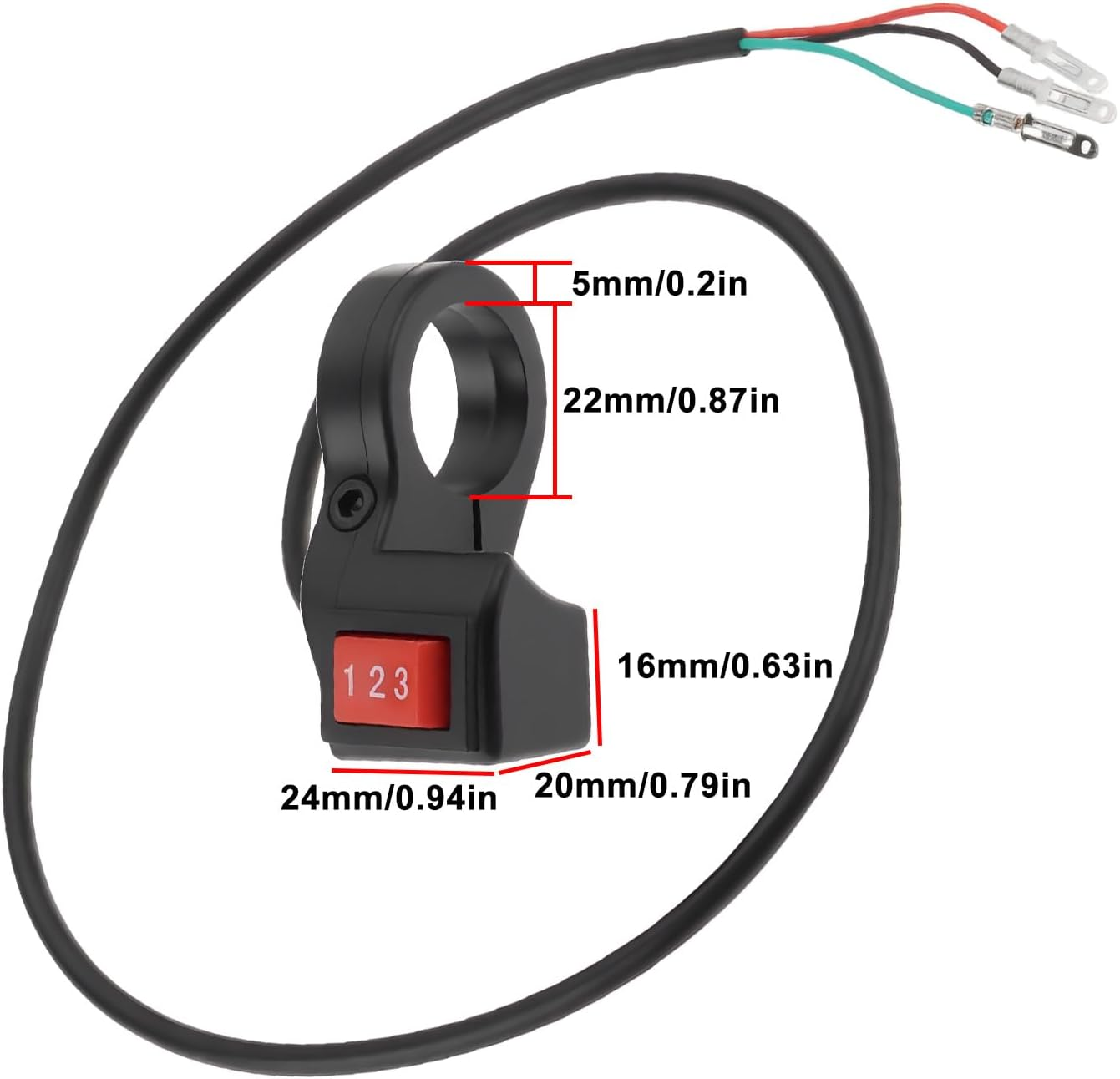 Ecsing 2Pcs 22Mm Handlebar 3 Speed Module Switches for Motorcycle E-Bike Scooters image number 3