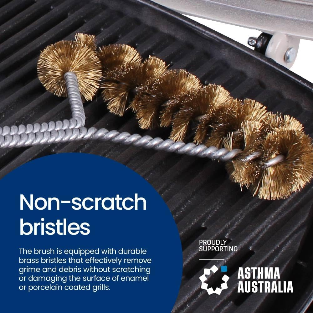 White Magic Small Brass Spiral Barbecue Brush &ndash; Made in USA, Dual-Bristle Design, Durable Brass Bristles, Scratch-Free for Enamel & Porcelain Grills, 30Cm image number 6