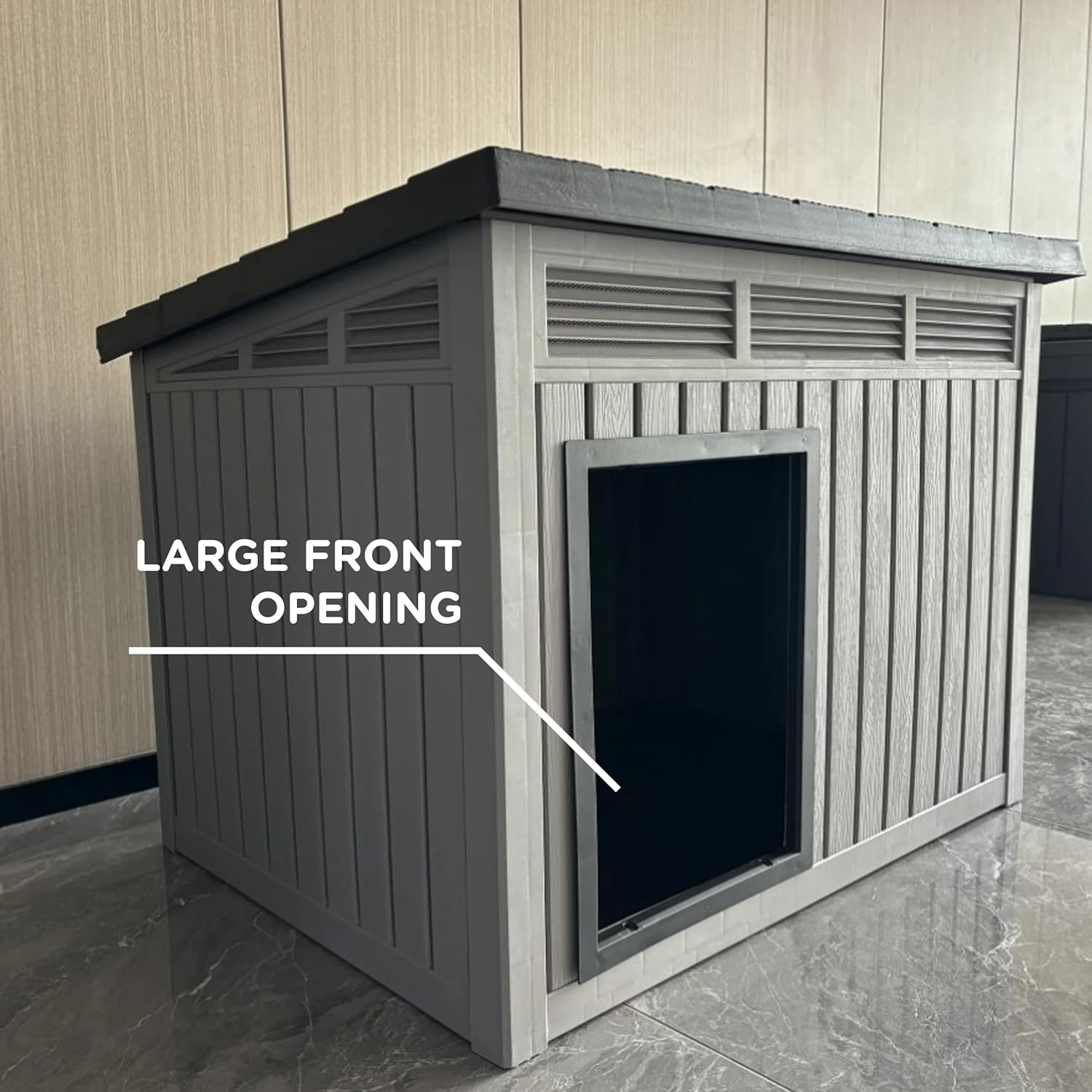 SBS Modern Dog House with Raised Floor, Weatherproof & Stylish Shelte, Stable & Scratch-Resistant for Dog, Cat, Bunny or Animal Backyard Shelter image number 3