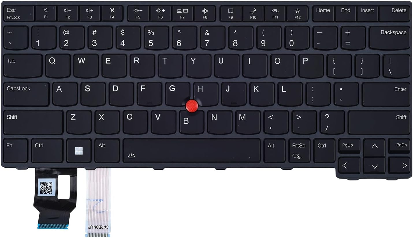 Replacement Keyboard for Lenovo Thinkpad T14 Gen 3, Thinkpad L14 Gen 3 & Thinkpad P14S G3 Series Laptop with Backlit Keyboard US Layout P/N: 5N21D67970 5N21D68058, Black image number 1