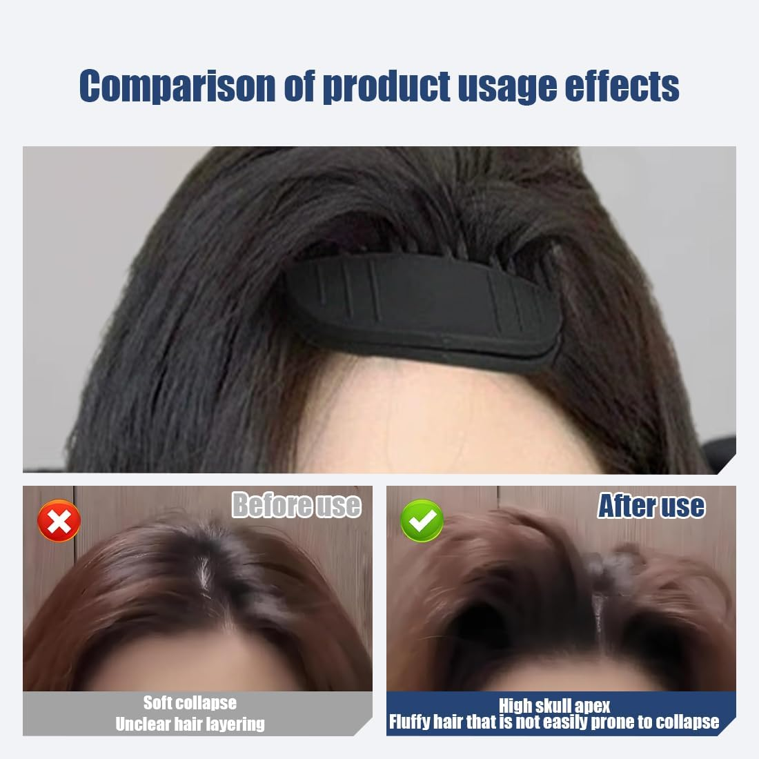 NHQZ Pack of 2 Volume Hair Clips, Volume Clip for Hairline, Volume Clips Hair, Lifting Clips for Fluffy Bangs and High Crown Hairstyle (Black)