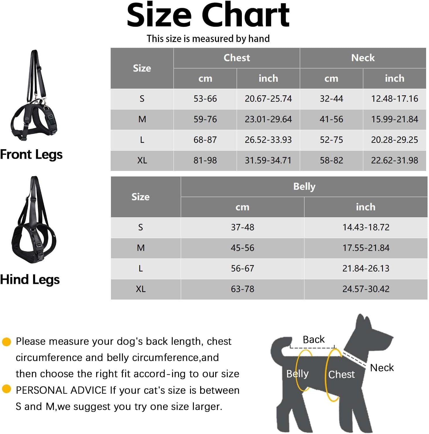 UOSIA Dog Lift Harness Split Dog Support & Recovery Sling Pet Rehabilitation Lifts Vest with Adjustable Straps Front and Rear Legs Support for Old Dog Walk image number 2