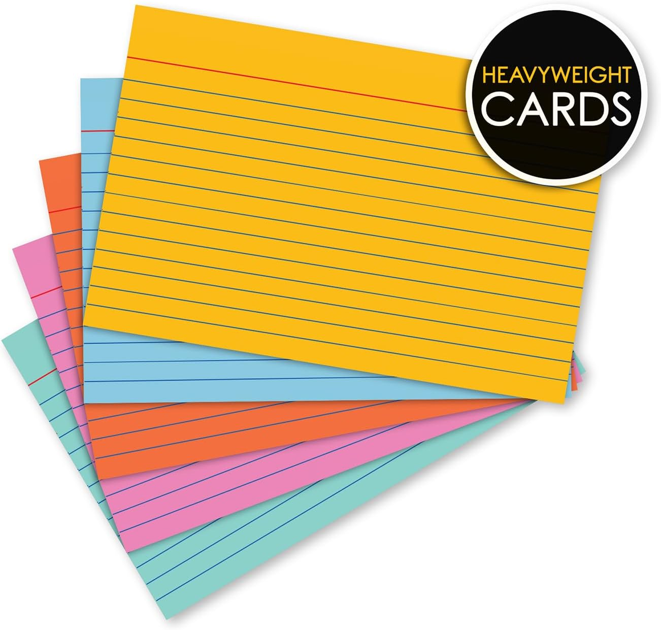 Ischolar Index Cards, Assorted Colored, Ruled, 4 X 6 Inches, 100 Card Pack (04616) - Assorted Colors image number 4