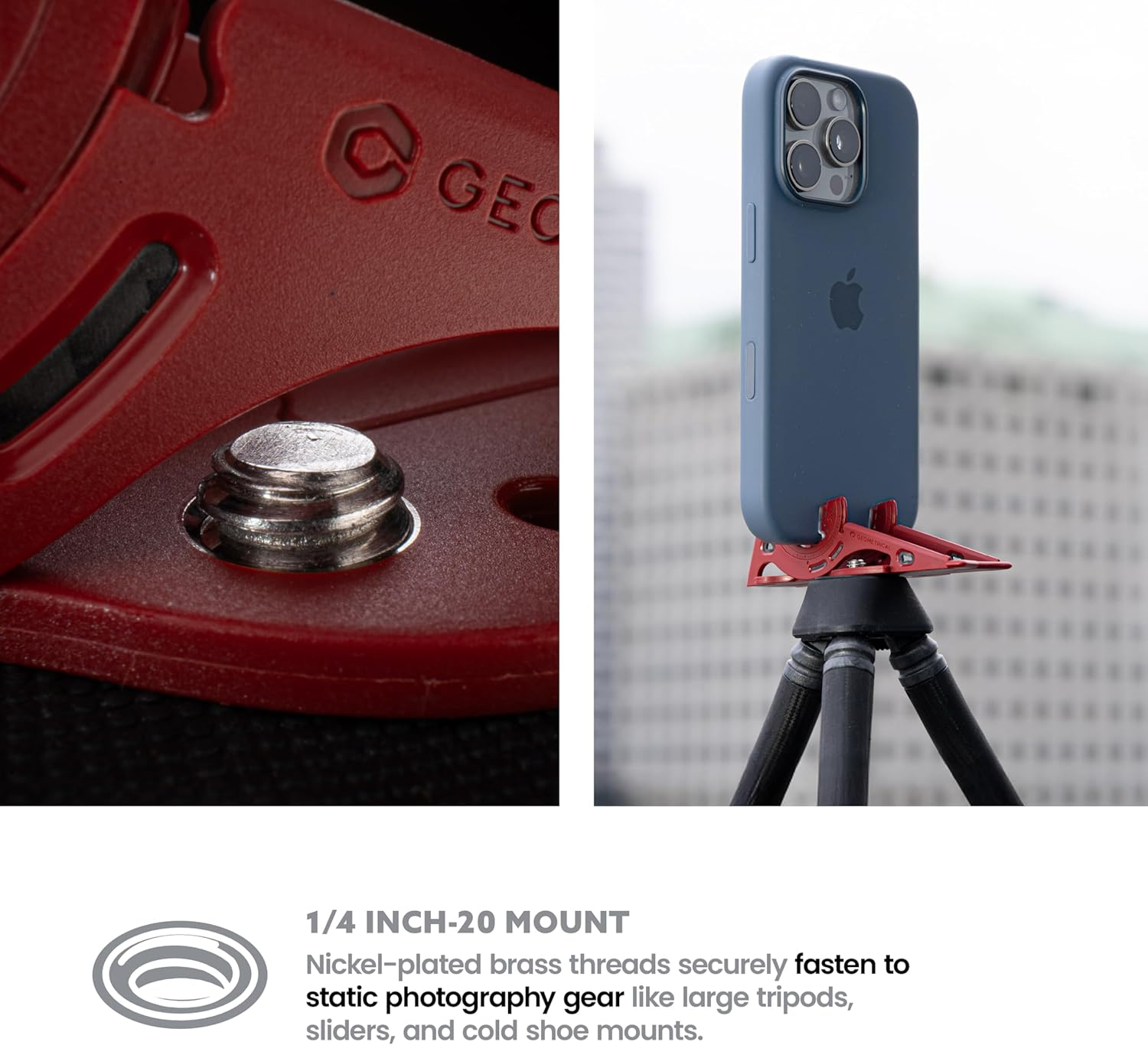 GEOMETRICAL Pocket Tripod Prov2 - Card-Size Stand, for Iphone, Blood Red Universal Kit - Blood Red image number 3