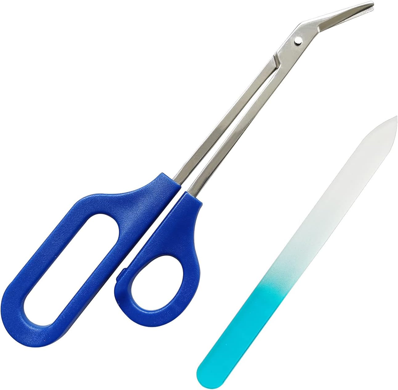 Long Handled Toenail Scissors & Easy Reach Long Handle Clippers for Thick Toe Nail with Glass Nail File image number 3