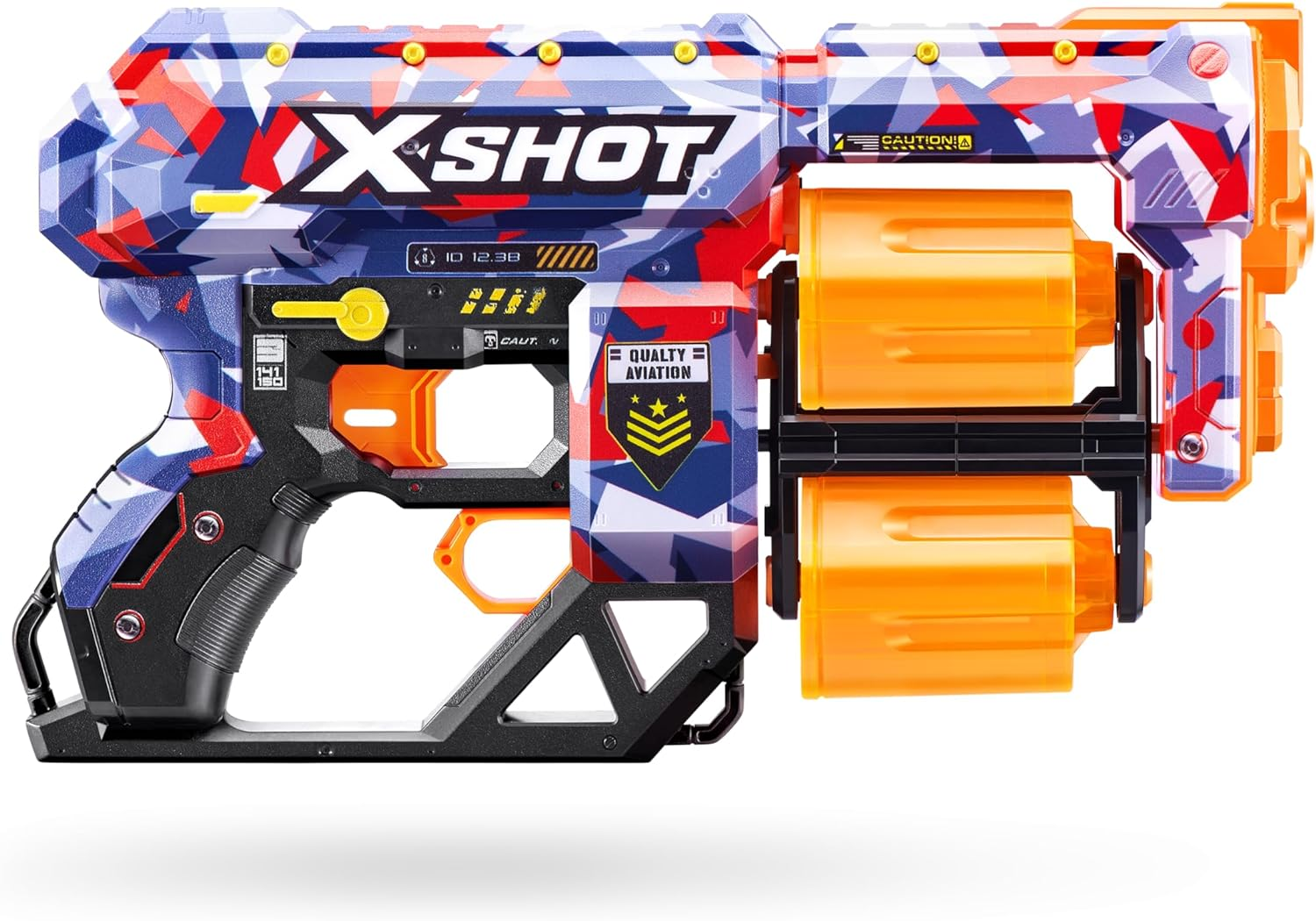 X-Shot Skins Dread Blaster with 24 Darts - Malice Skin by ZURU, Double Rotating Barrels, Air Pocket Dart Technology, Toy Foam Blaster for Kids, Teens and Adults